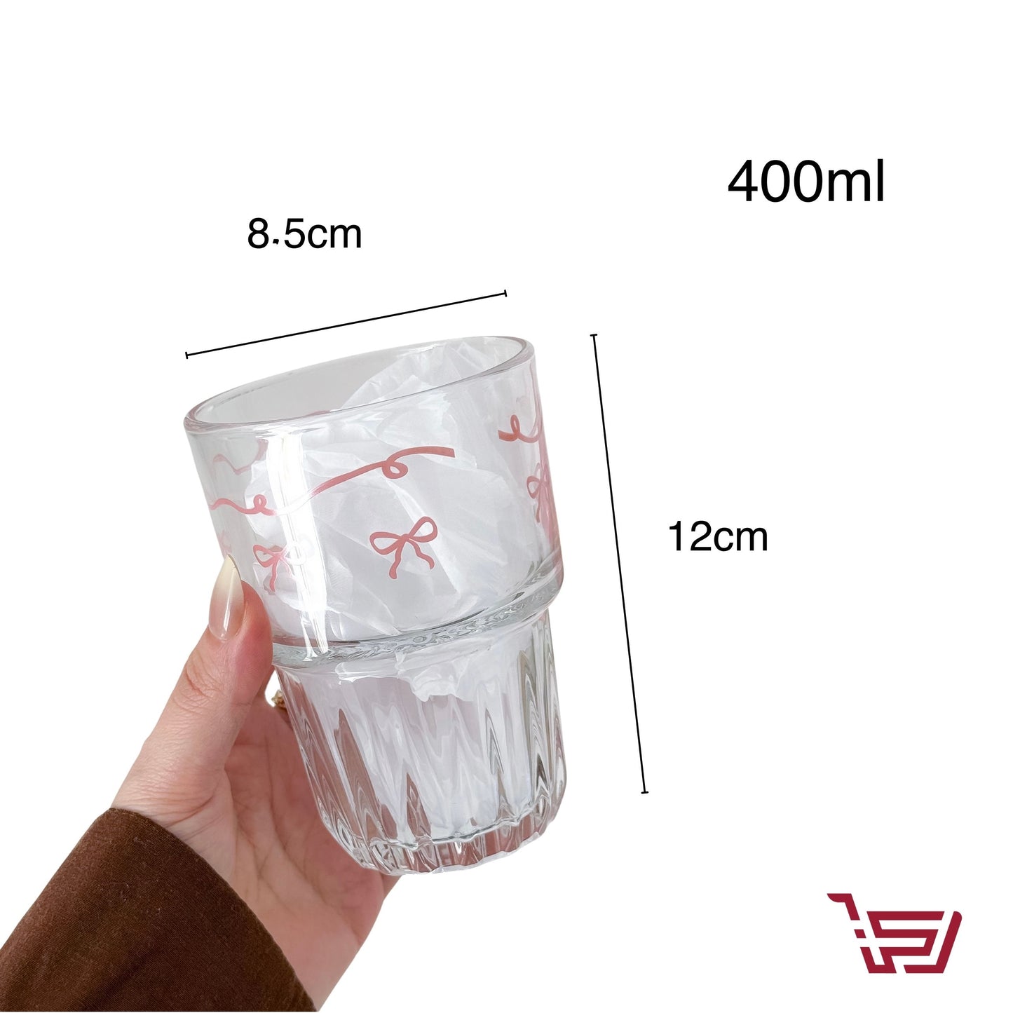 كوب زجاج فيونكة