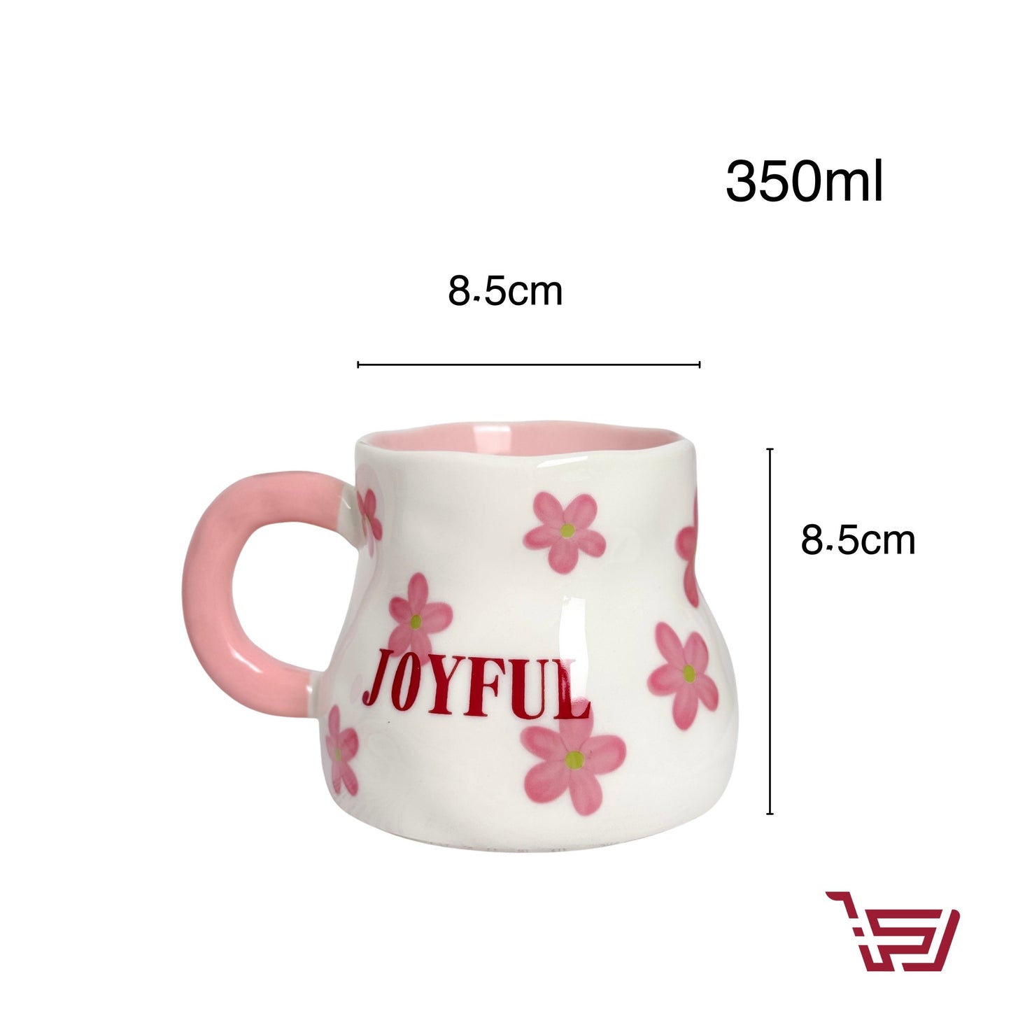 كوب سيراميك ورود كبير Joyful