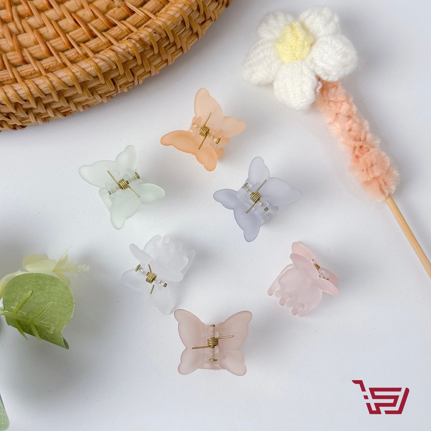 سيت قراصات شعر الفراشة ملونة