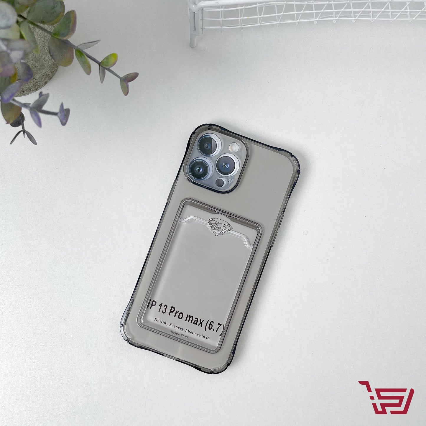 كفر موبايل شفاف رصاصي