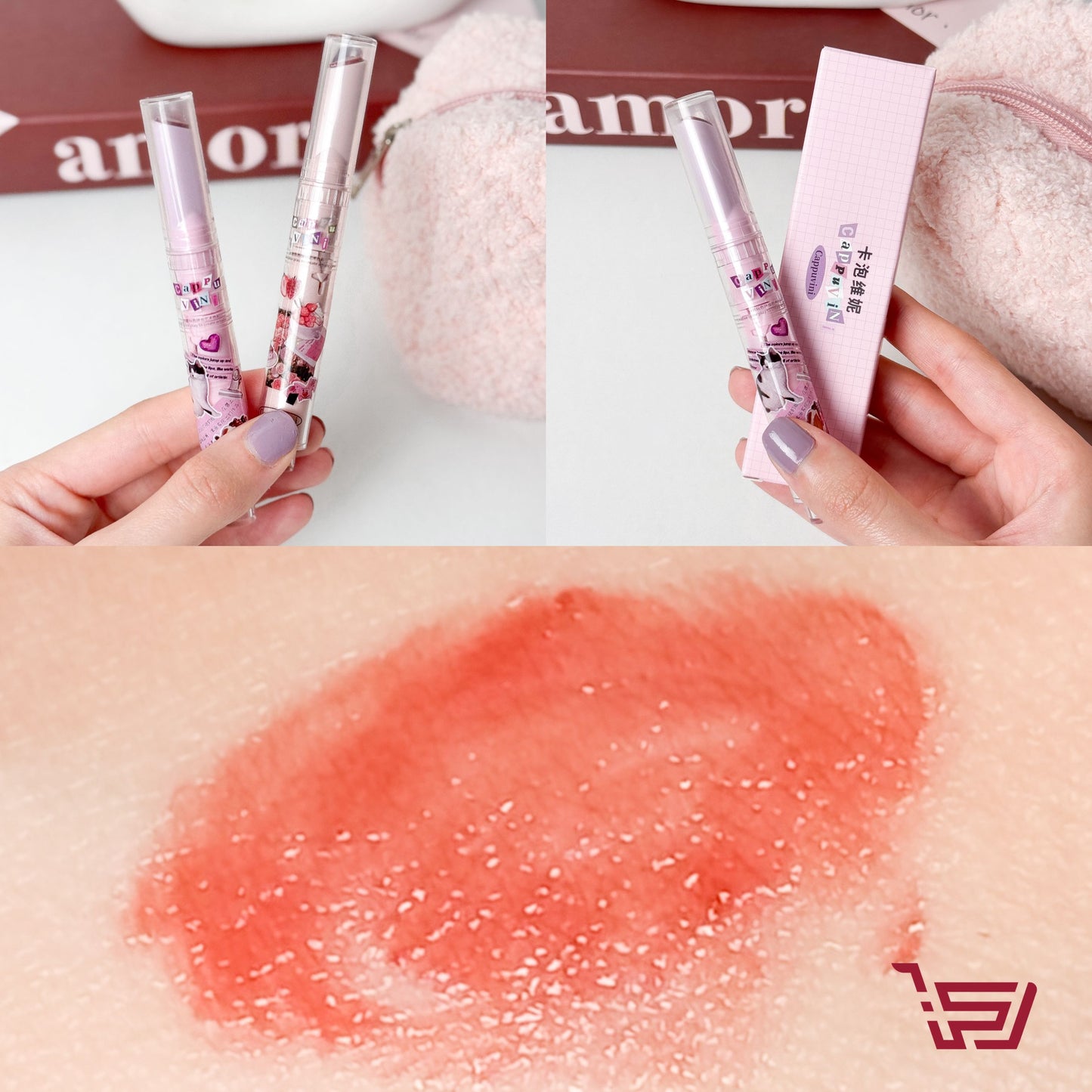 احمر شفاه لامع بشكل قلب lipgloss