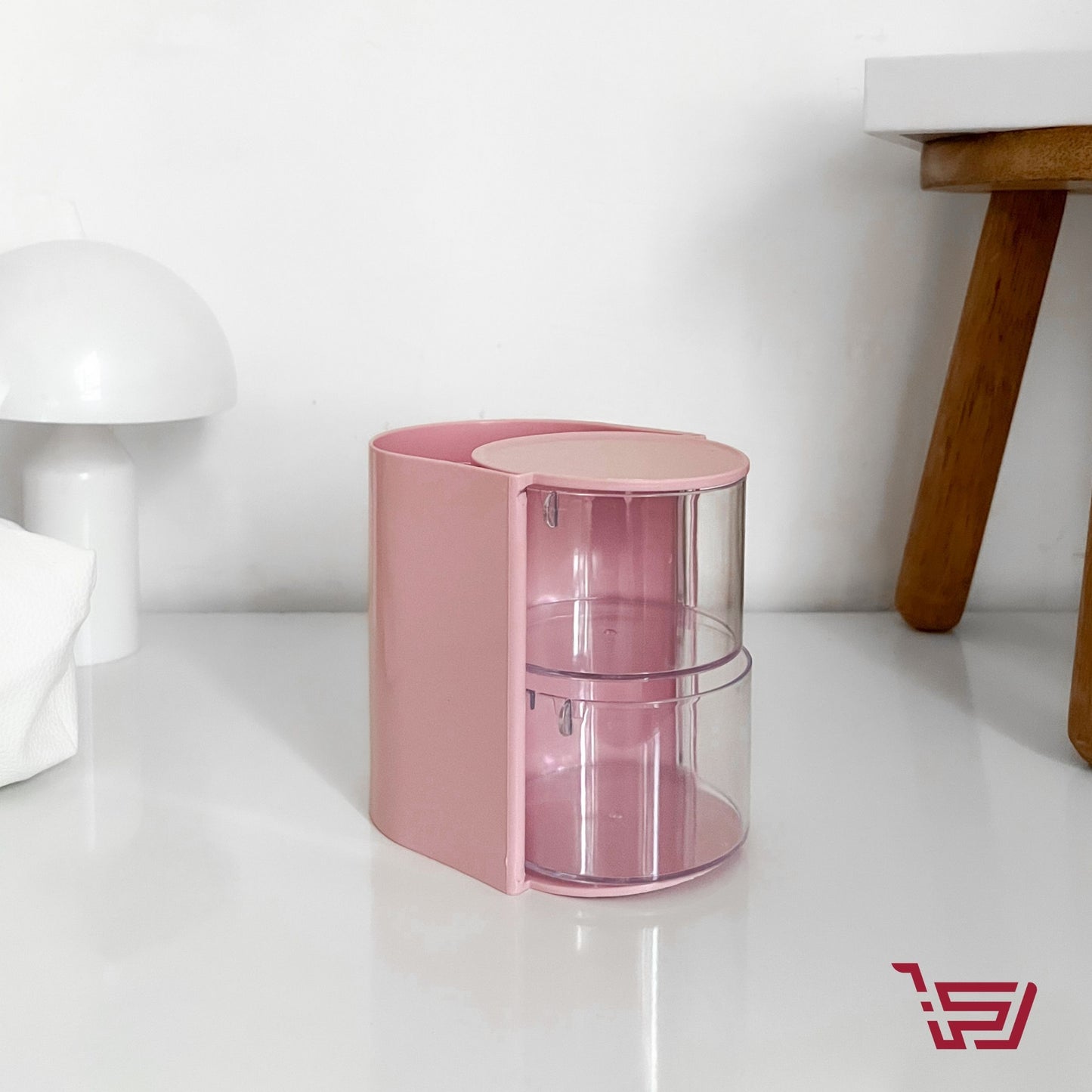 منظم مكياج من طابقين