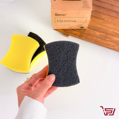 سيت اسفنجة غسيل صحون من طبقتين