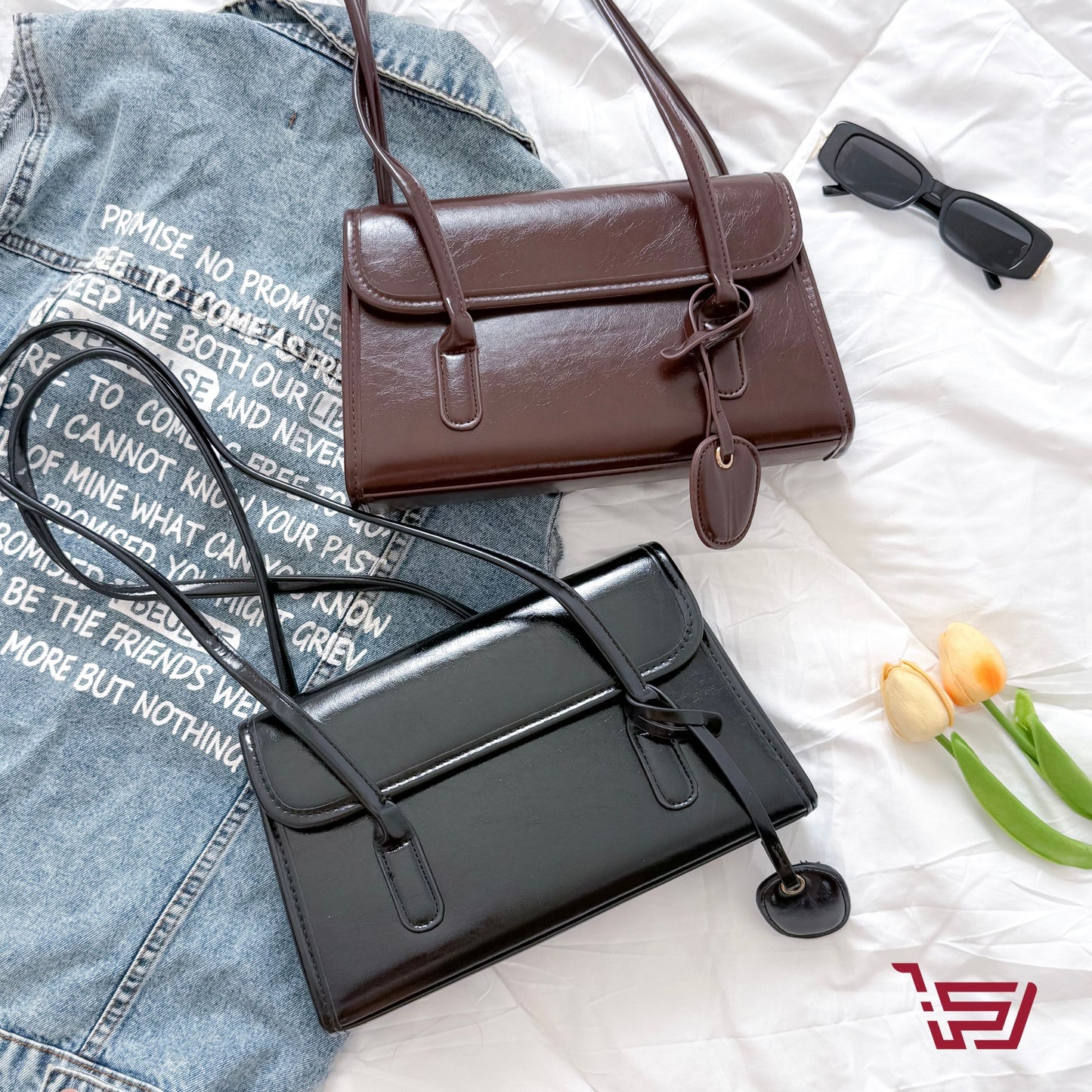 حقيبة كتف جلد