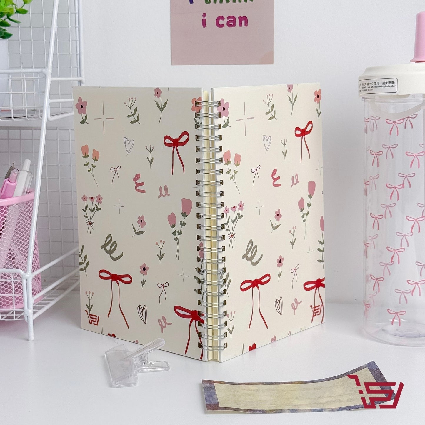 دفتر A5 زهور و فيونكة