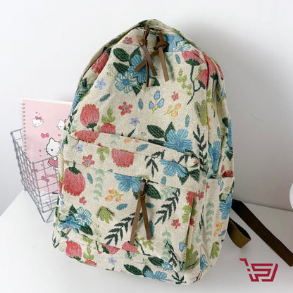 حقيبة ظهر بنقشات الورود