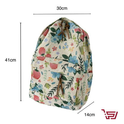 حقيبة ظهر بنقشات الورود