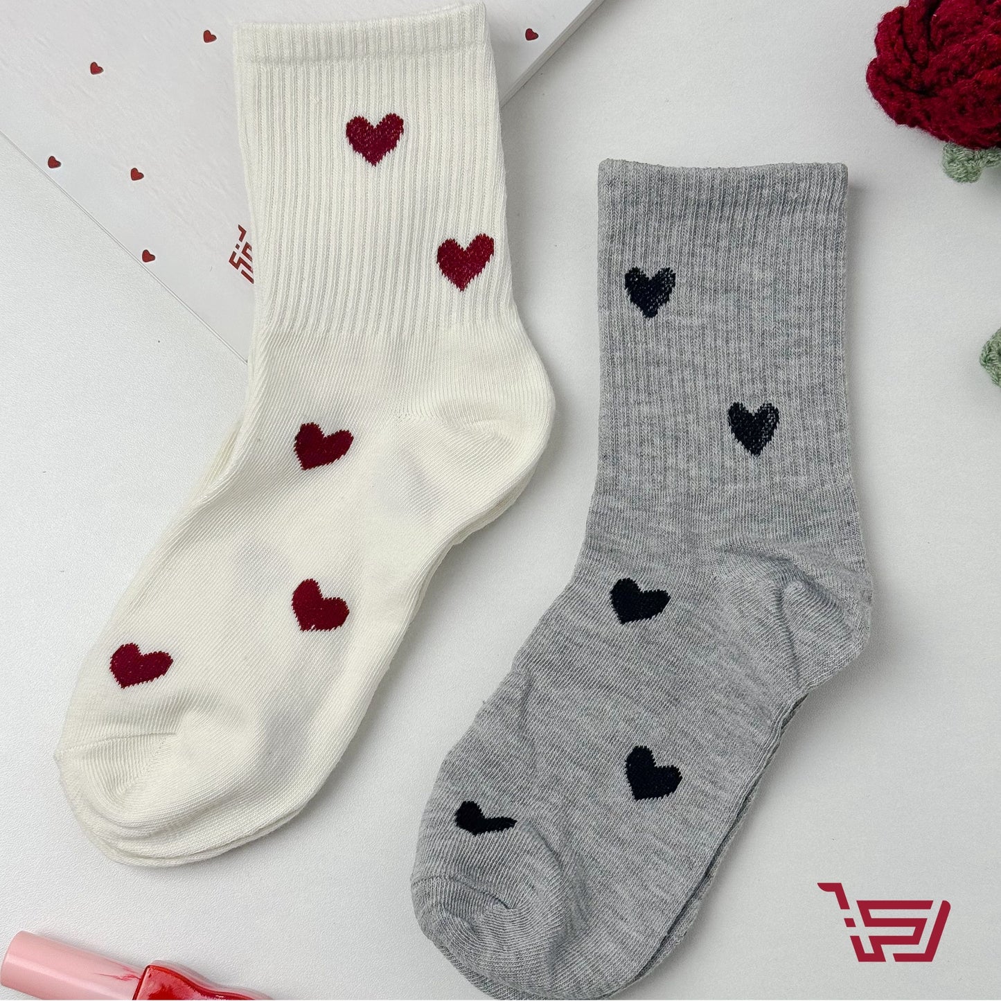 جواريب قطنية طبعات القلوب