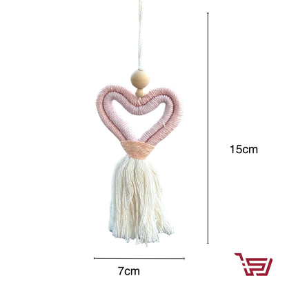 تعليقة سيارة منسوجة قلب