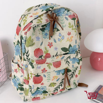 حقيبة ظهر بنقشات الورود