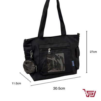 حقيبة كتف بجيوب متعددة مع محفظة