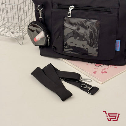 حقيبة كتف بجيوب متعددة مع محفظة