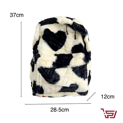 حقيبة ظهر فرو منقطة