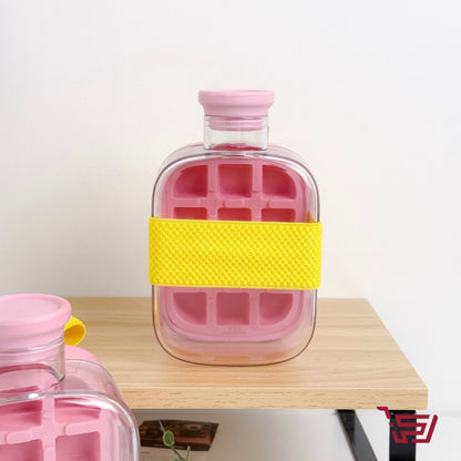 قالب ثلج مغلق مع قصبة بلاستك