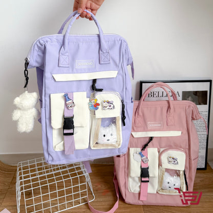 حقيبة ظهر مع مدالية الدب