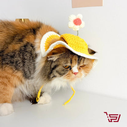 قبعة قطة بشكل زهرة