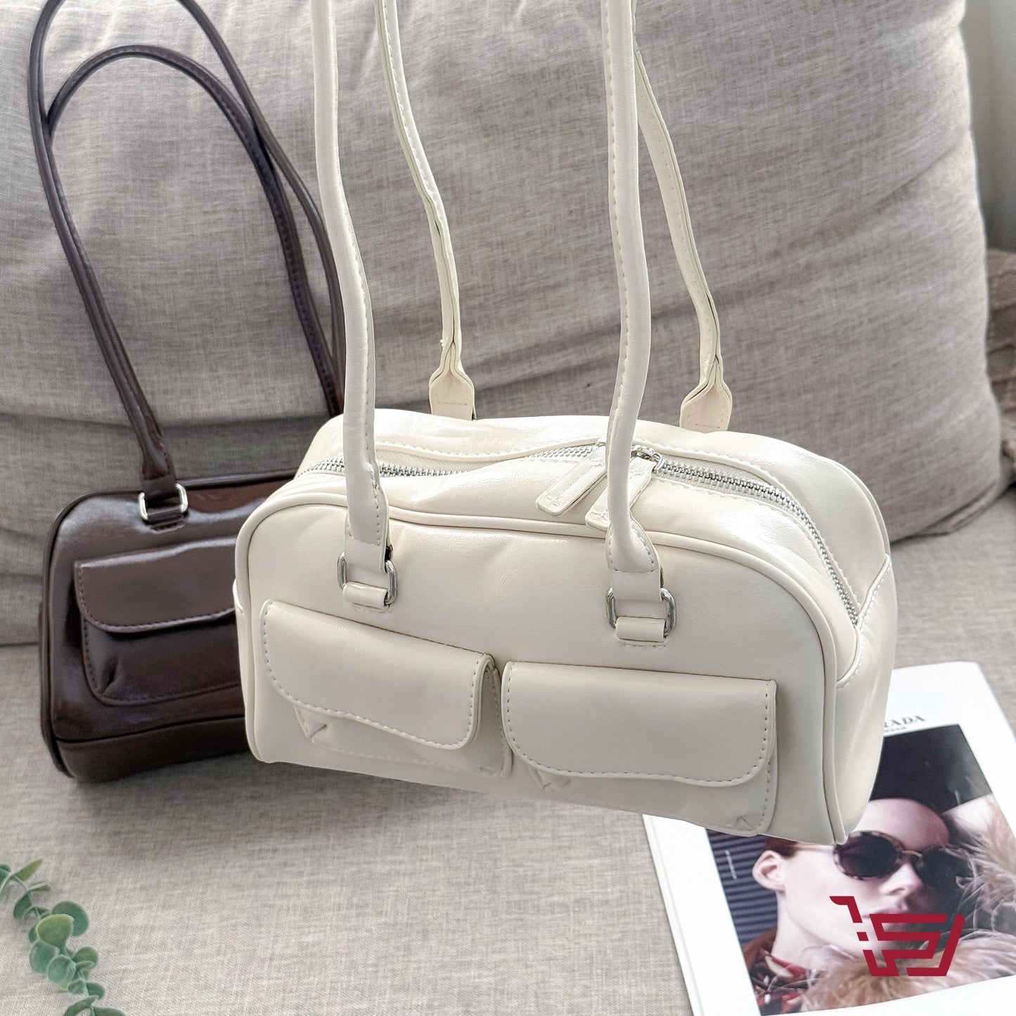 حقيبة كتف جلد