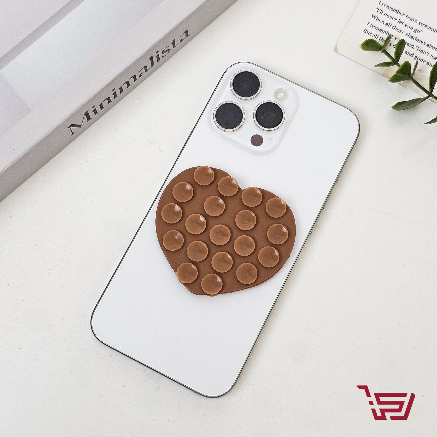 مسكة موبايل لاصقة بشكل قلب