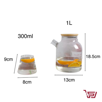 سيت وعاء زجاجي مع اكواب