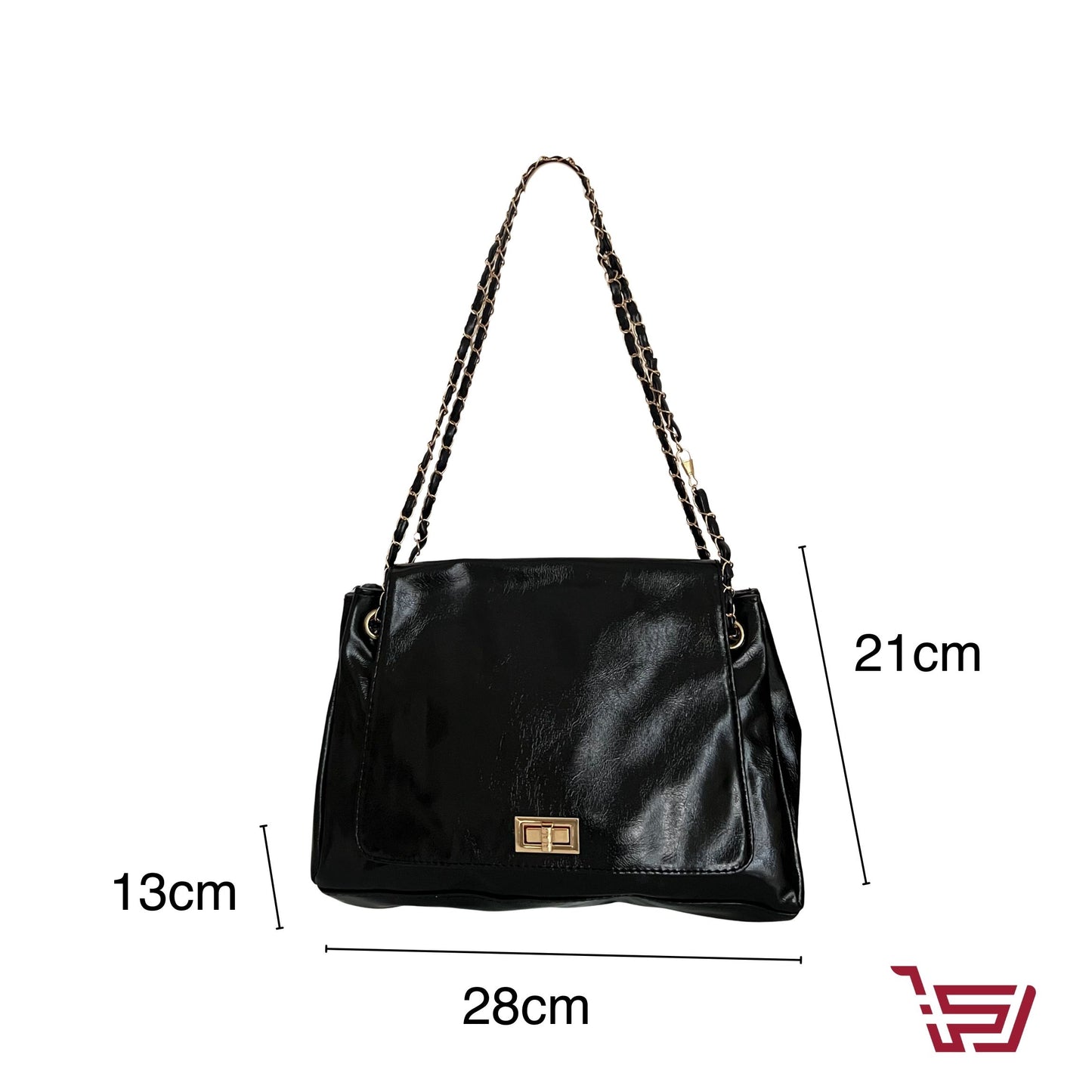 حقيبة يد جلد متوسطة الحجم