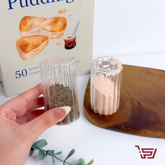 سيت مملحة زجاجية شفافة