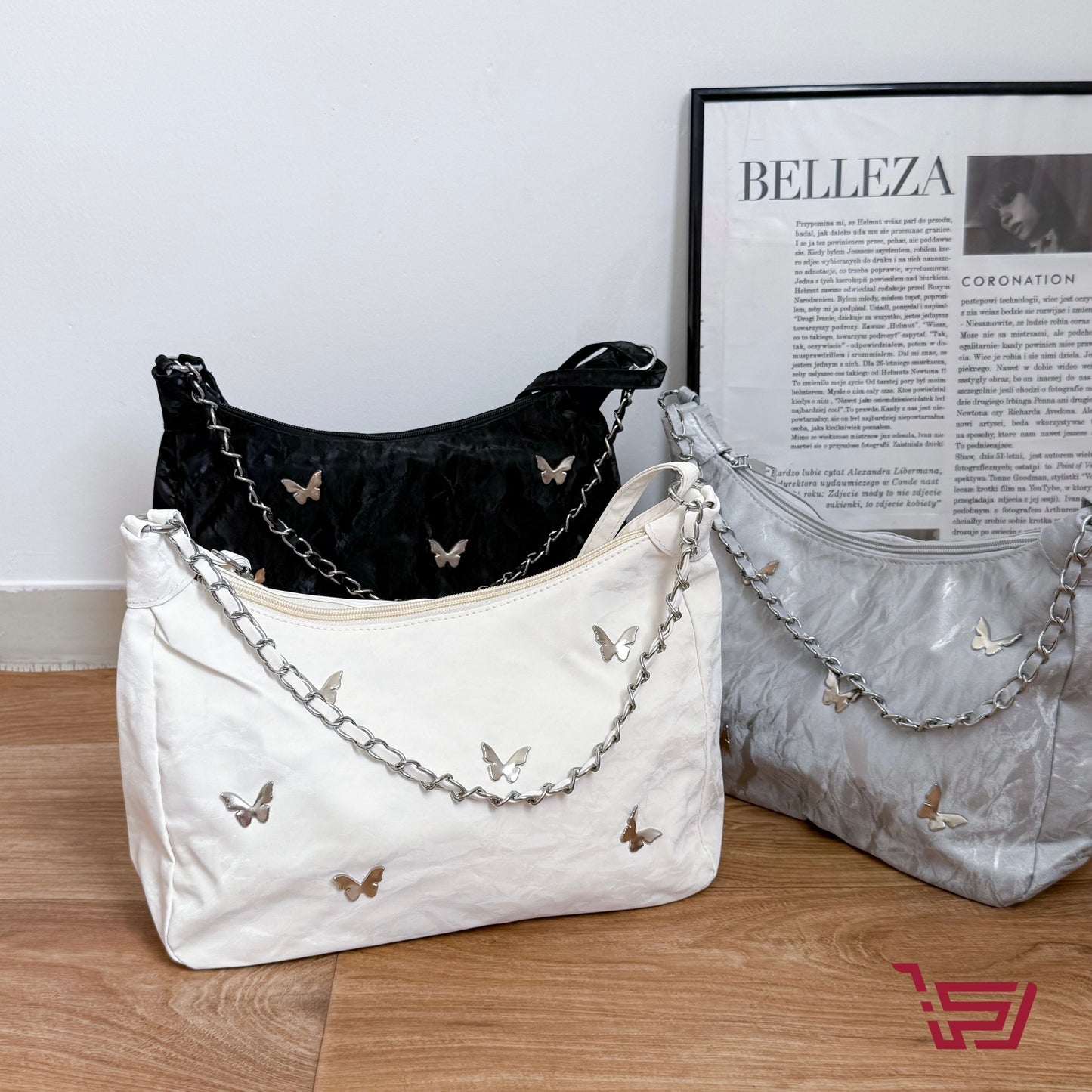 حقيبة كتف صغيرة فراشات