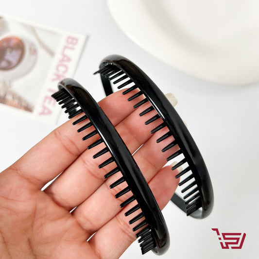 طوق شعر اسود بأسنان