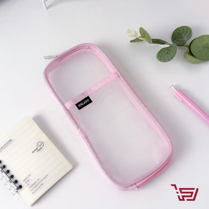 محفظة اقلام قماش شفاف