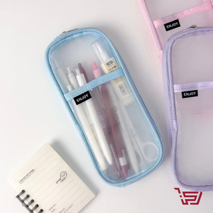 محفظة اقلام قماش شفاف