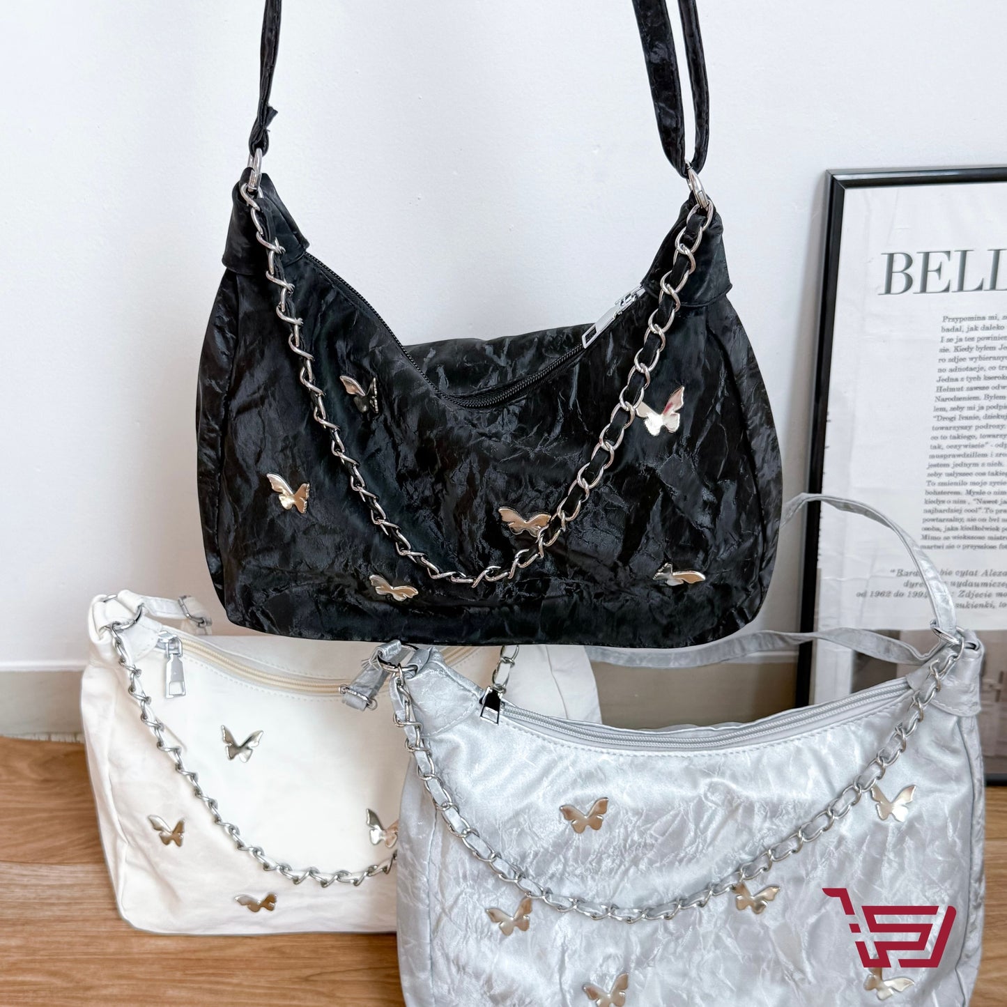 حقيبة كتف صغيرة فراشات