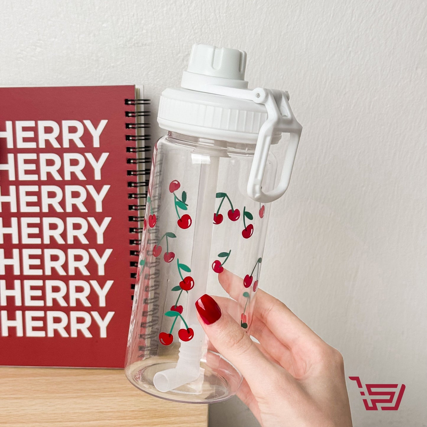 مطارة كرز بلاستك مع قصبة