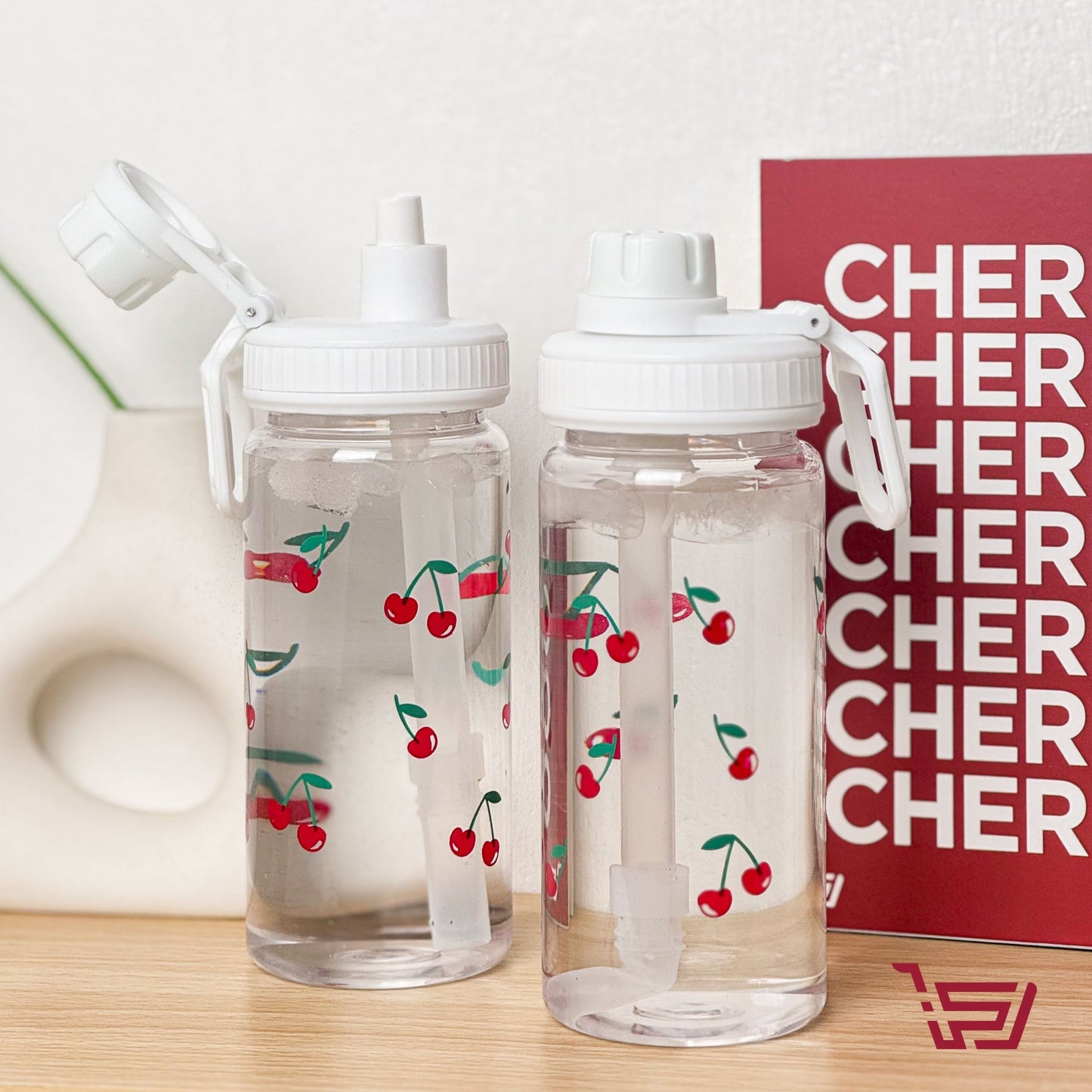 مطارة كرز بلاستك مع قصبة