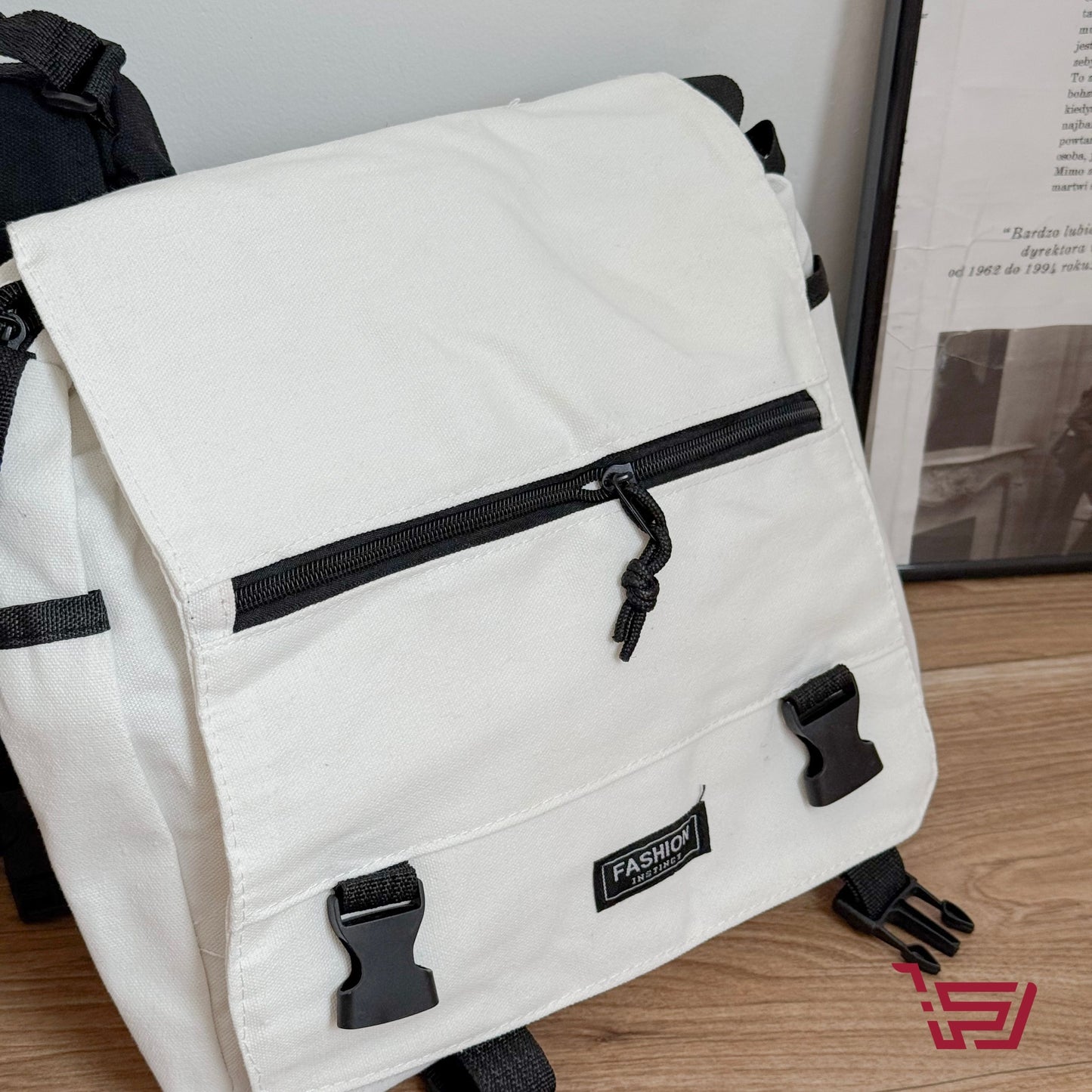 حقيبة كتف قماش بجيوب متعددة