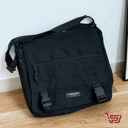 حقيبة كتف قماش بجيوب متعددة