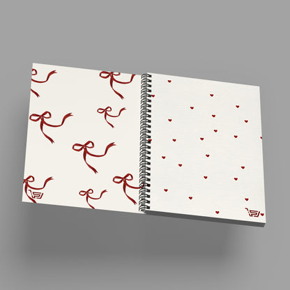 دفتر A5 فيونكة احمر وقلوب