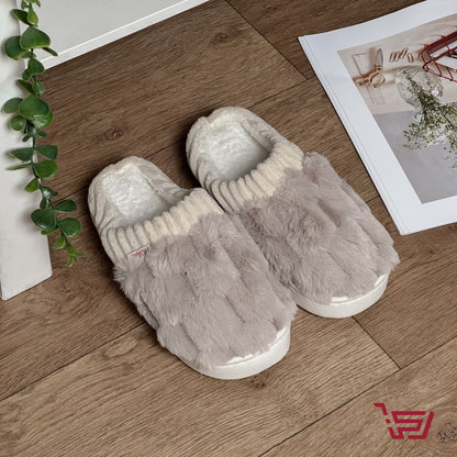 سليبر منزلي بتصميم شبكي مبطن