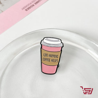 بروش life happens coffee helps