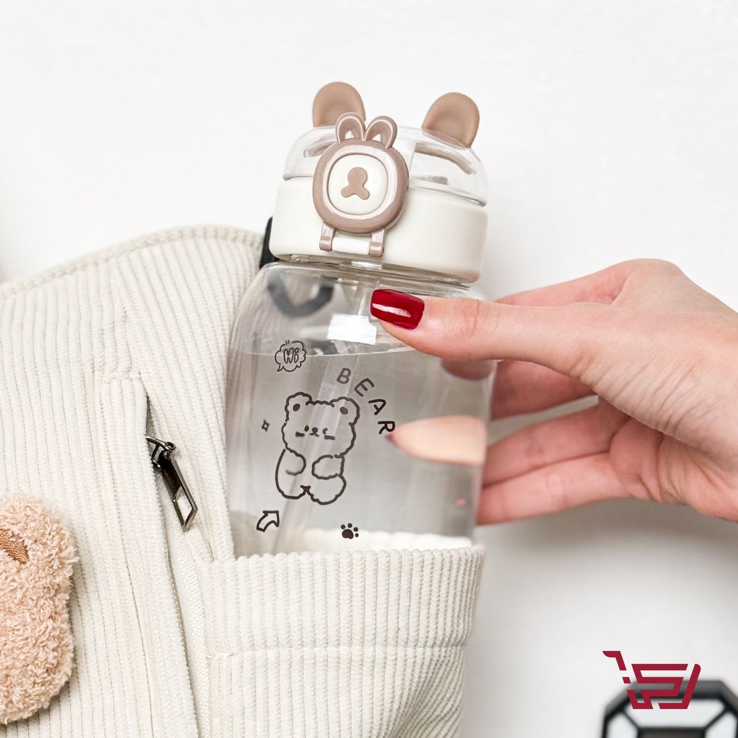 مطارة دب بلاستك مع قصبة