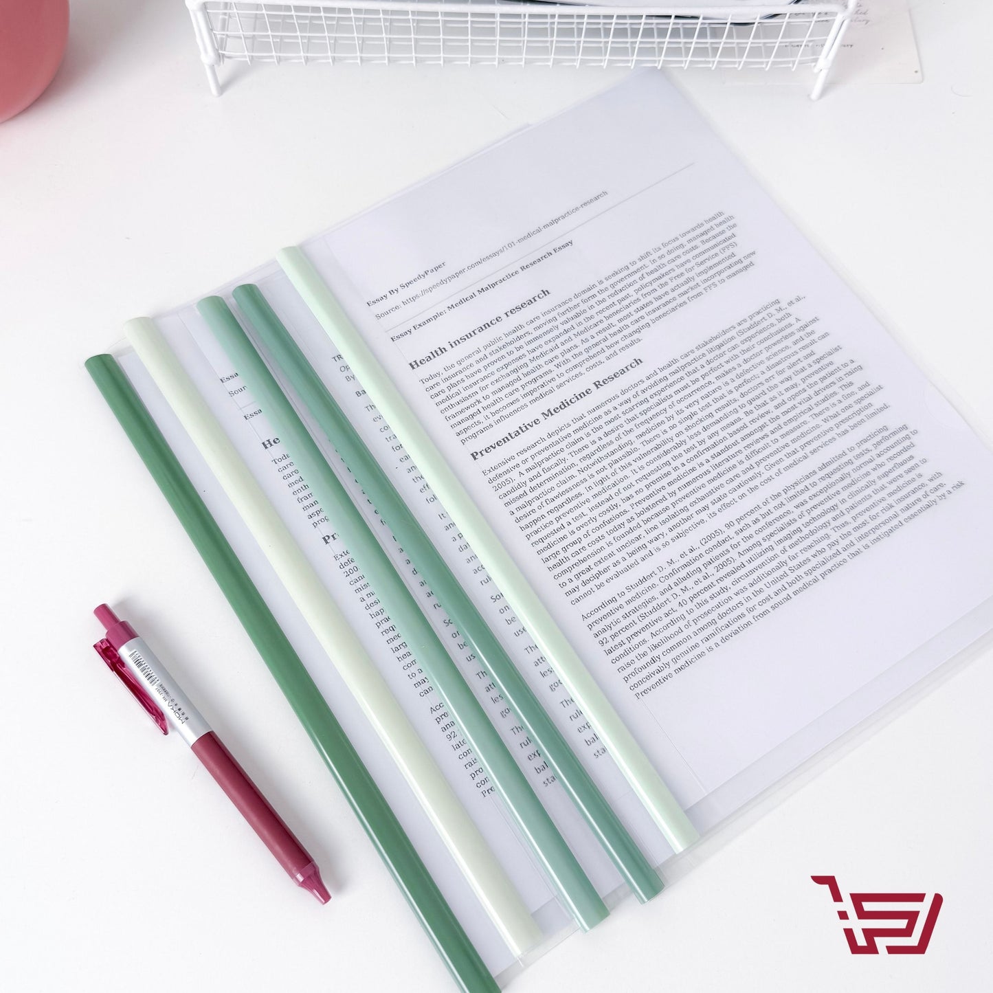 سيت حافظة اورق مع مشبك سحب