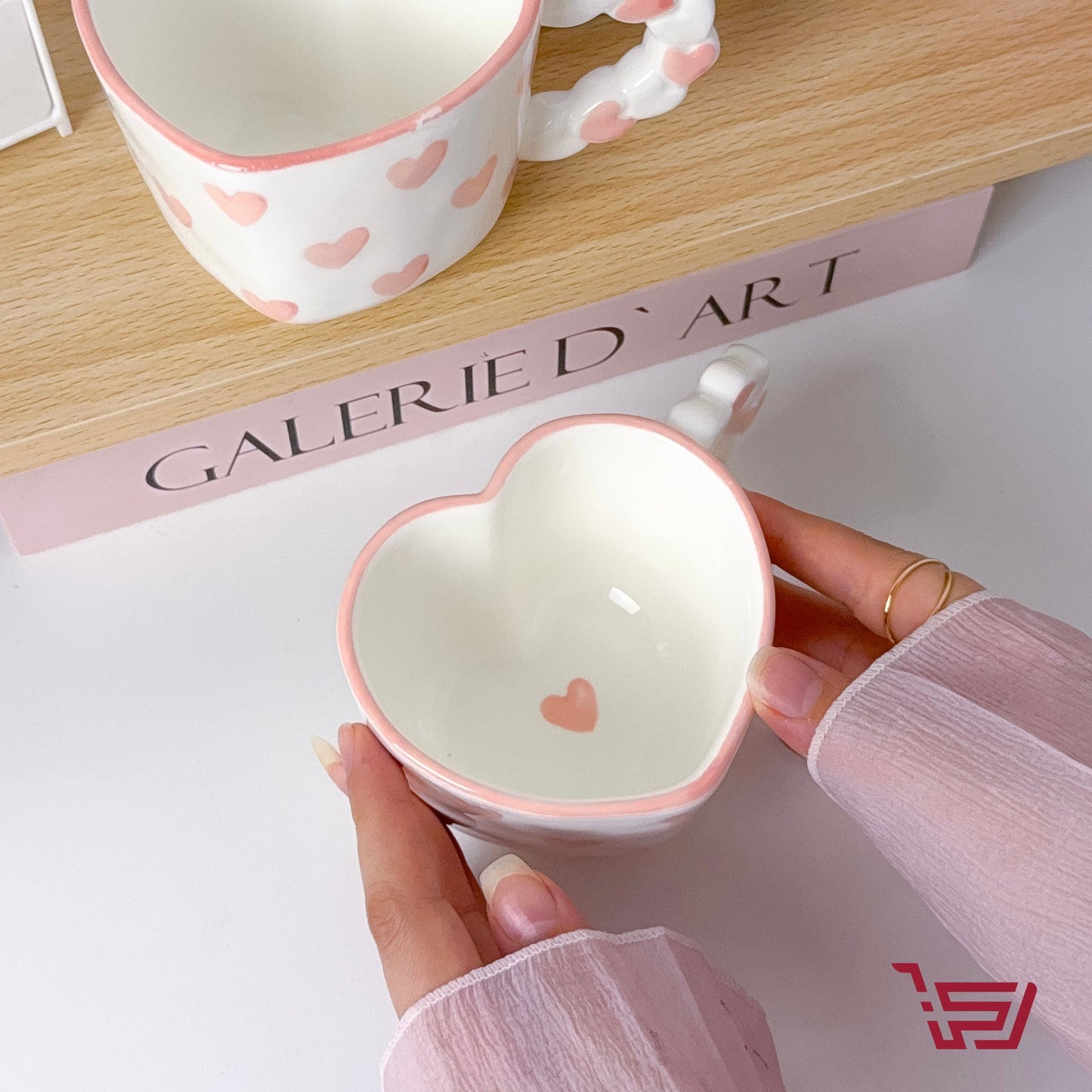 كوب سيراميك القلوب