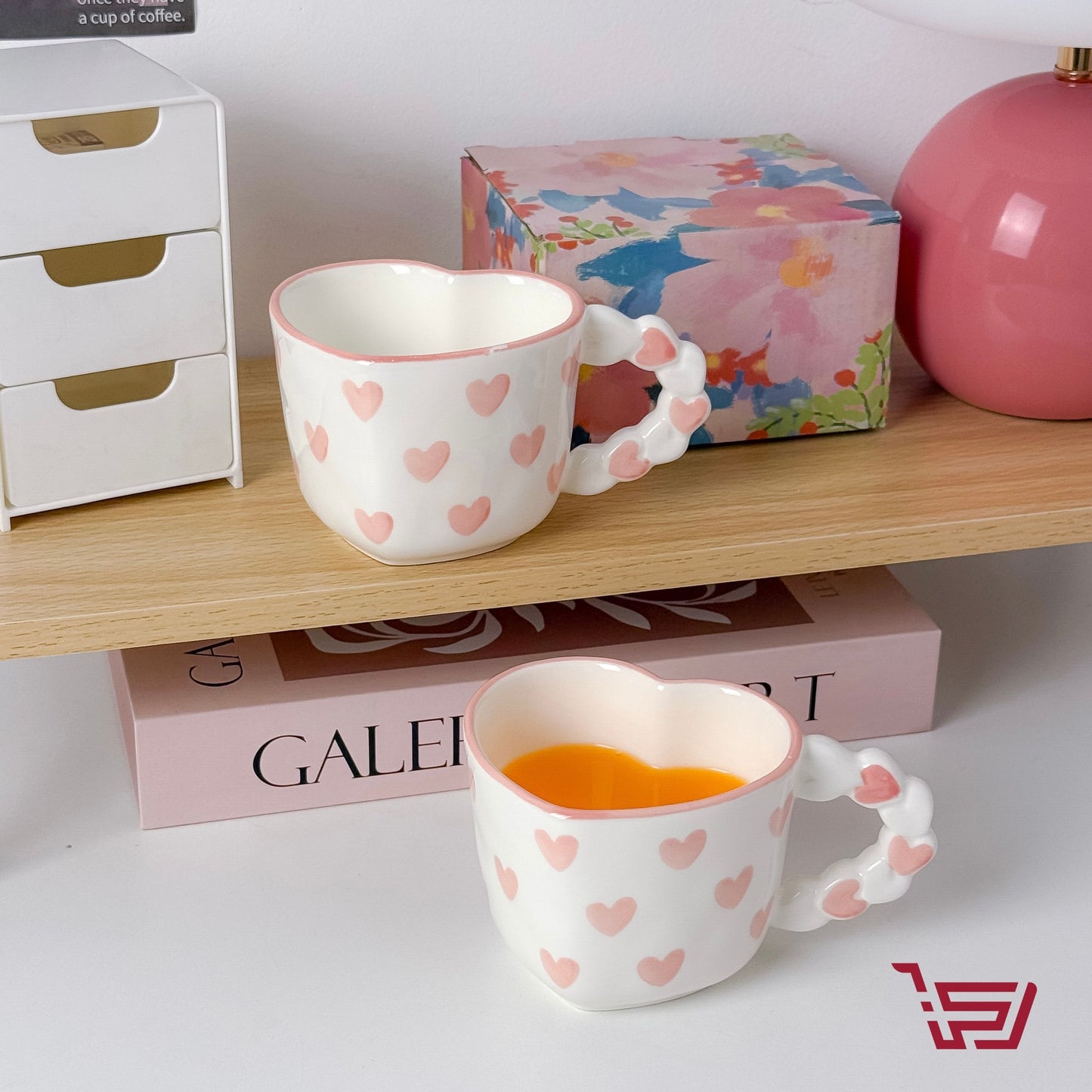 كوب سيراميك القلوب