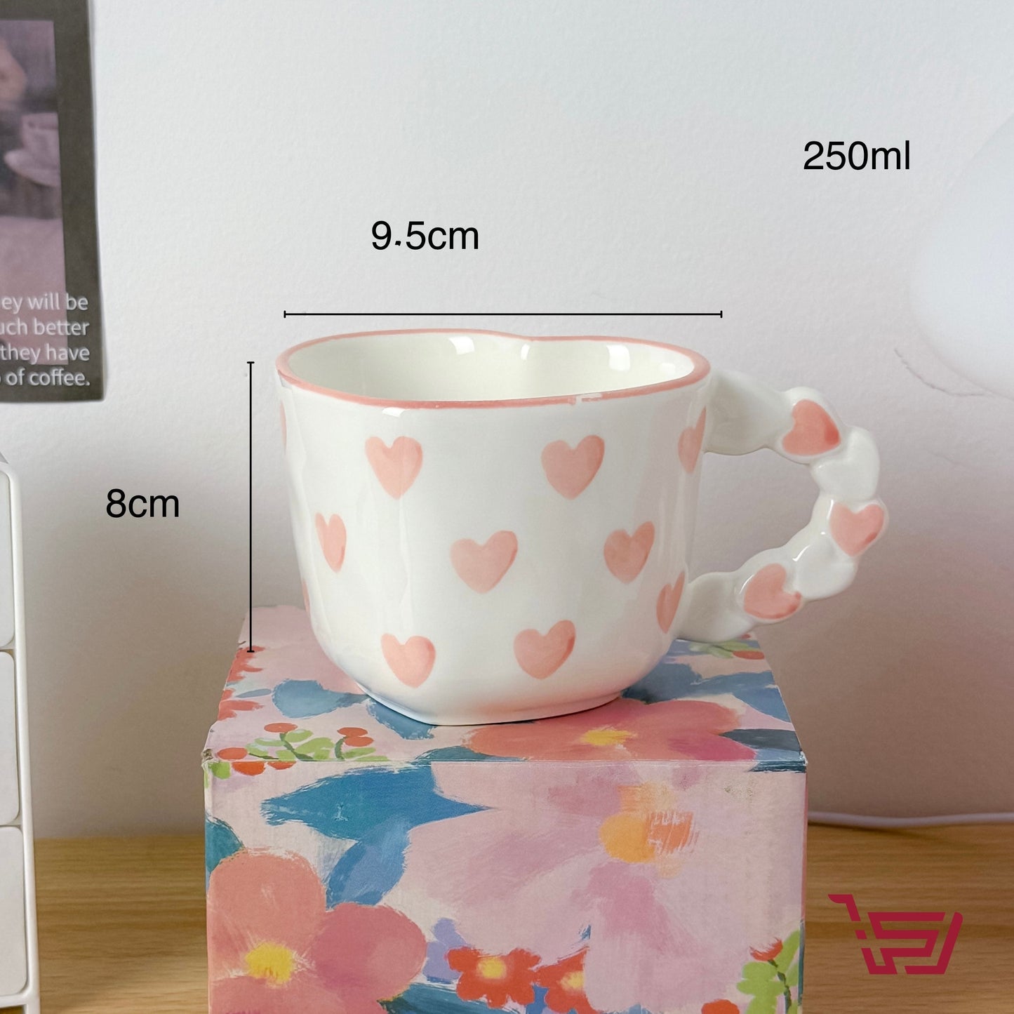 كوب سيراميك القلوب