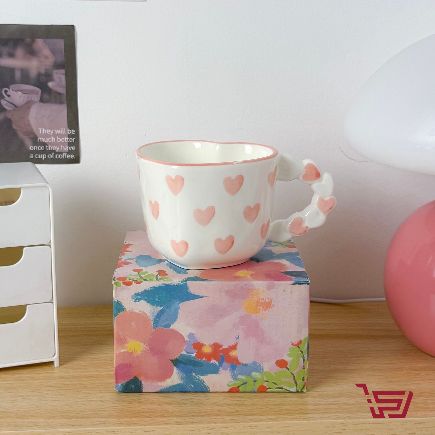 كوب سيراميك القلوب