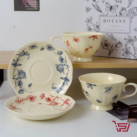 كوب سيراميك مع صحن فنتج