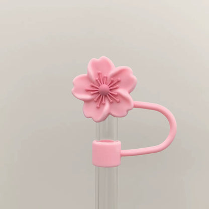 غطاء قصبة سلكوني تصميم زهرة