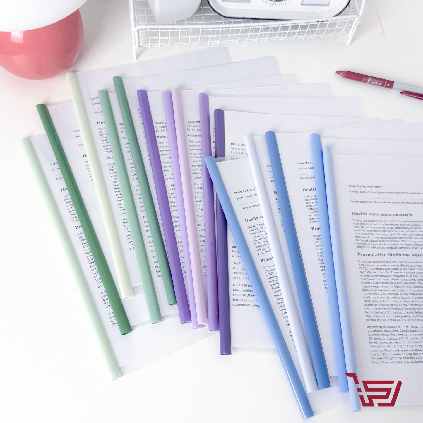 سيت حافظة اورق مع مشبك سحب