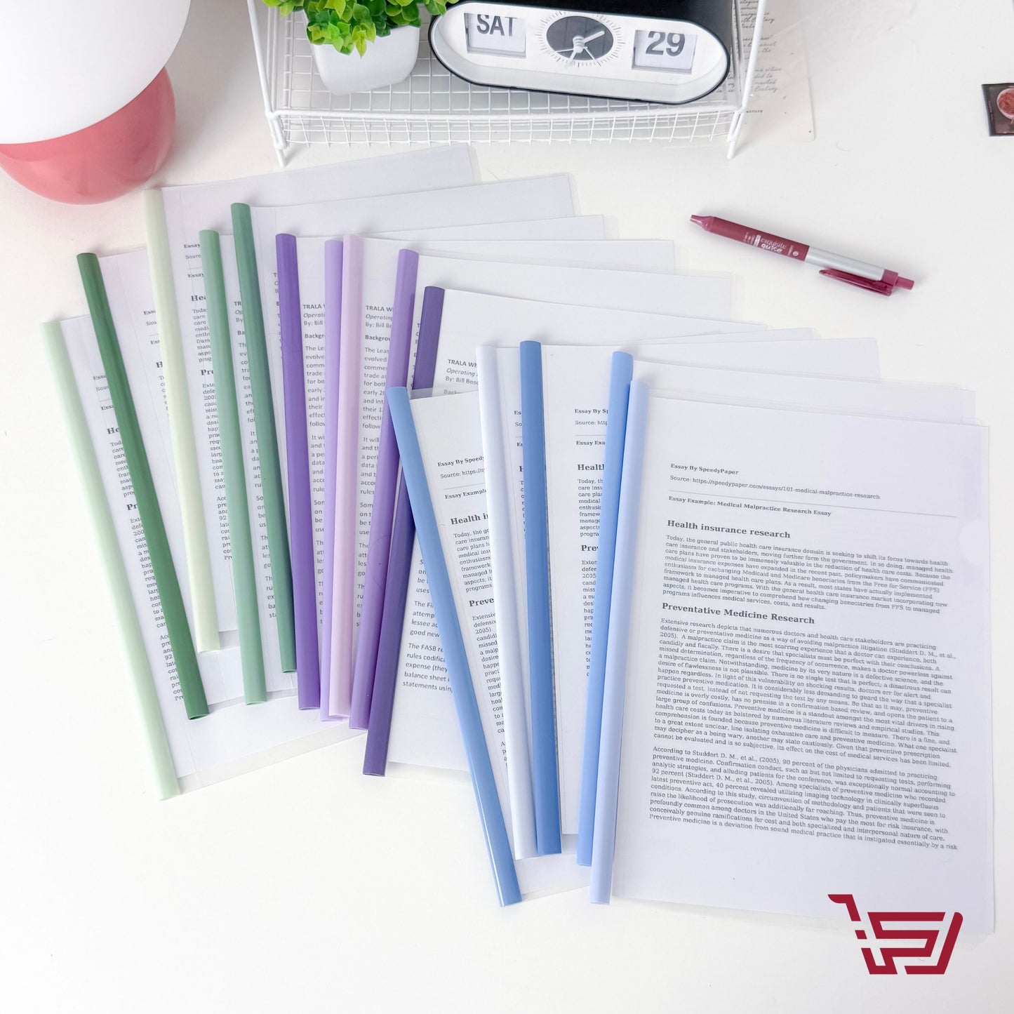 سيت حافظة اورق مع مشبك سحب