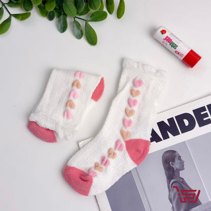 سيت جواريب اطفال قلوب وزهور