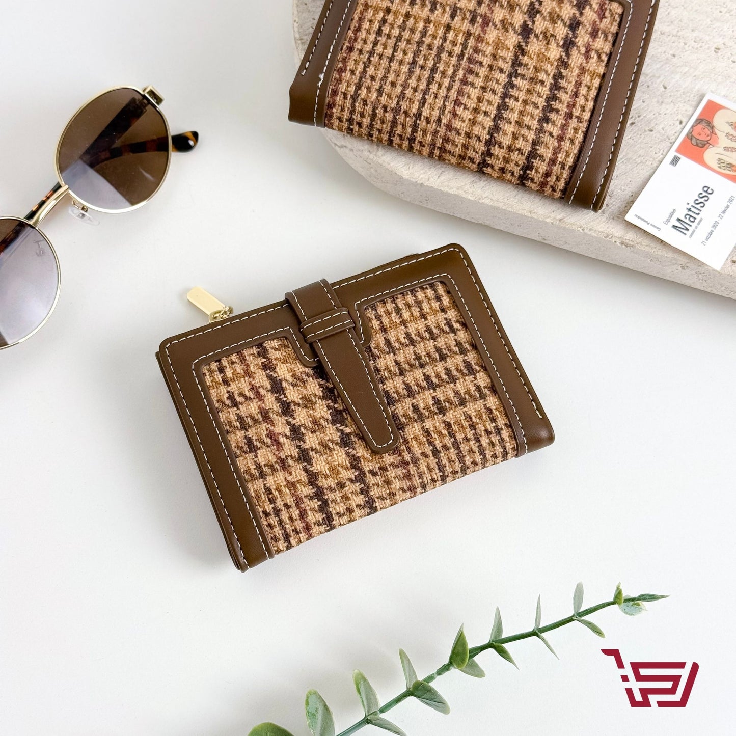 محفظة نقود بنقاشة كاروهات