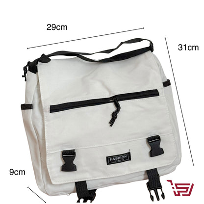 حقيبة كتف قماش بجيوب متعددة